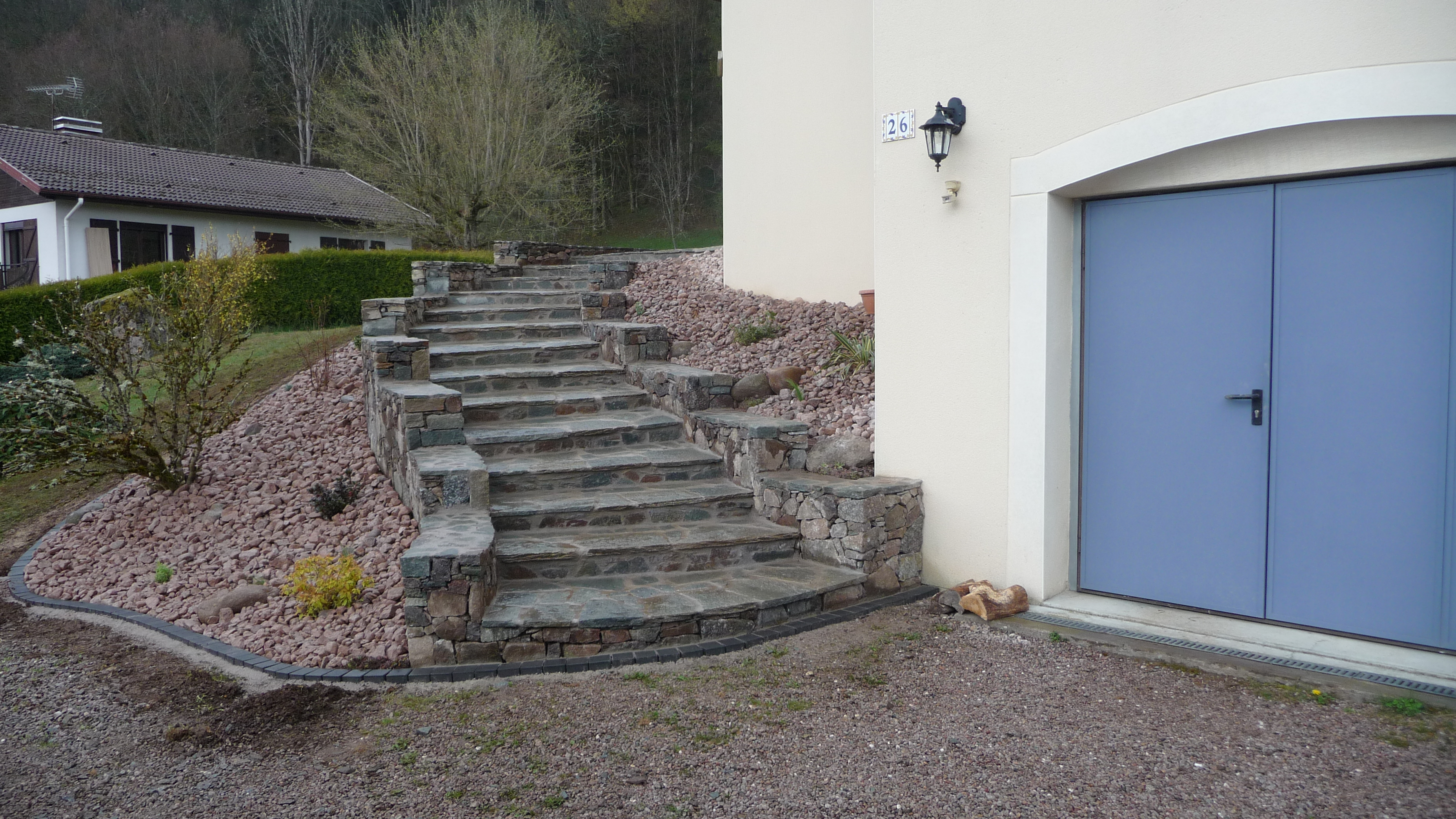 PAYSAGSITE VOSGES - escalier en granit